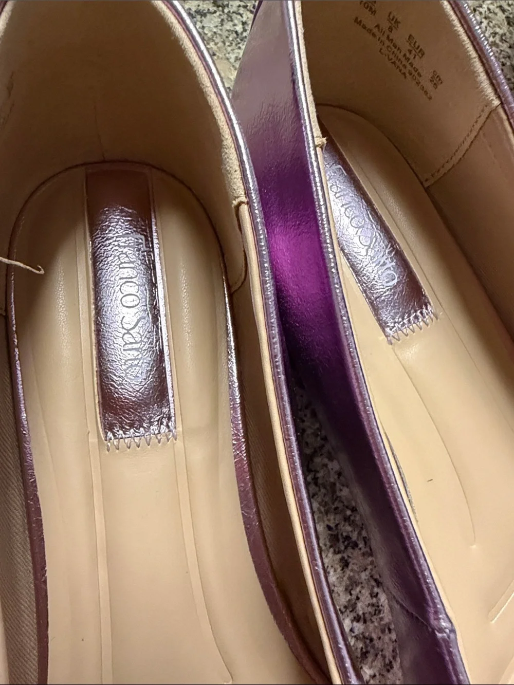 Franco Sarto Metallic Plum Leather Ballet Flats